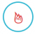 heating services + hyrdonic heating + flame icon